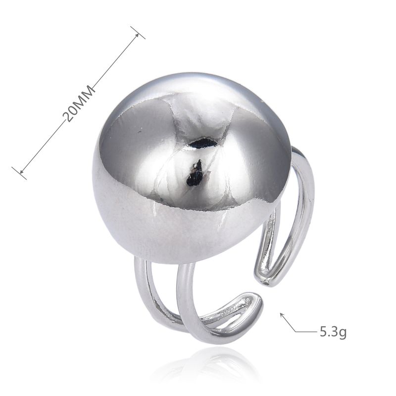 Nuova versione dell'anello a forma di palla semplice e di personalità, regolabile, unisex, con apertura a scatto. Anello da celebrità in rete._voghion.com