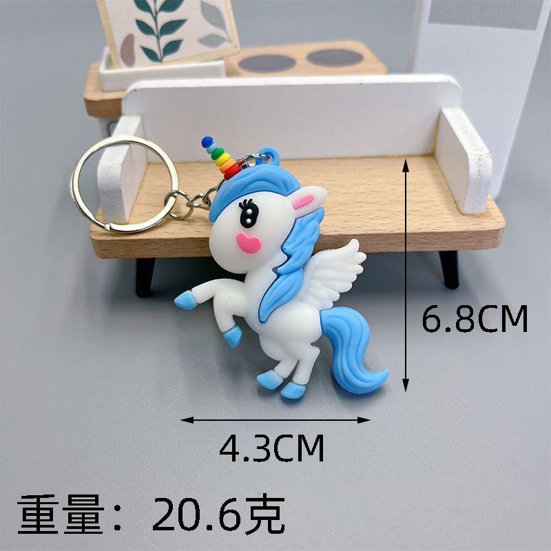 Heißer Verkauf Einhorn Schlüsselanhänger Niedlicher Regenbogen Pegasus Anhänger Exquisite Rucksack Puppe Dekoration Kleines Geschenk_voghion.com