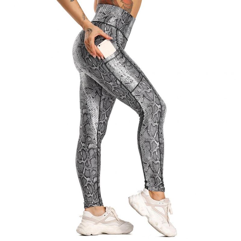 Women's yoga Pants Leopard Print Large Size Printed Pocket Slim Butt Lifting Sports Yoga Pants Leggings XY6645_voghion.com