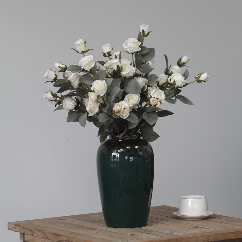 Amerikanesch Europäesch Retro Land 7 Rosen Kënschtlech Blummen Seideblummen Hochzäitsdekoratioun Heemdekoratioun Blummen Kënschtlech Blummen_voghion.com