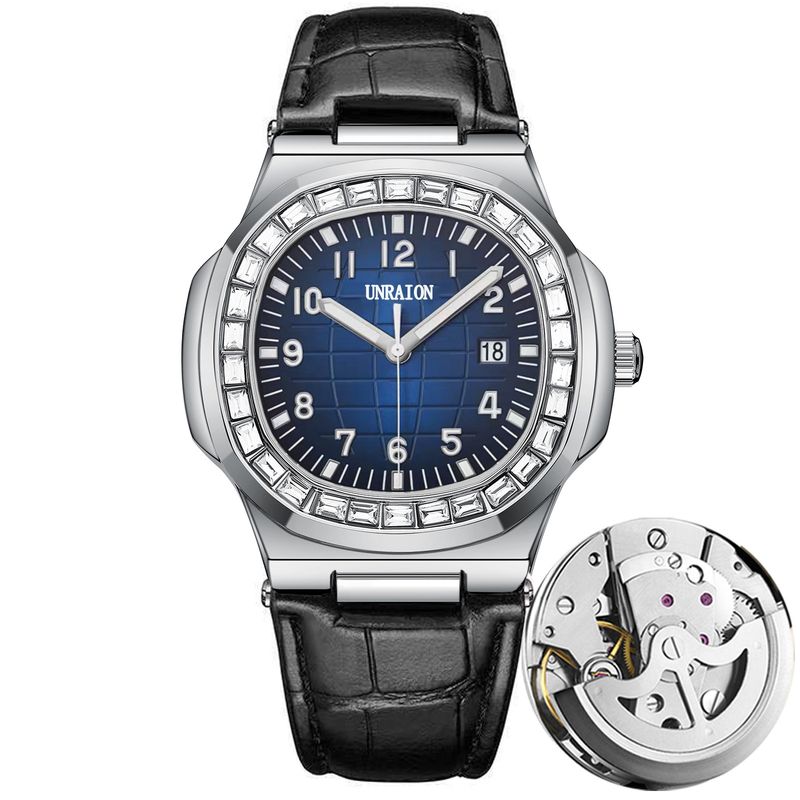 Nautilus Diamond-Inlaid Men's New Automatic Mechanical Waterproof Calendar Luminous Quartz Watch Brand_voghion.com