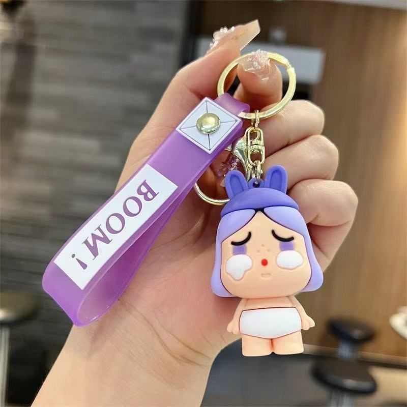 Cartoon Kreative Blase Mart Mädchen Weinen Puppe Auto Rucksack Anhänger Schlüsselanhänger Nette Exquisite Kleine Geschenk_voghion.com