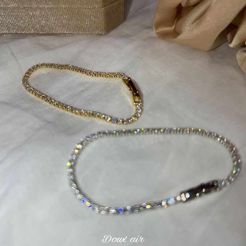 Light Luxury Simple Shiny Zircon Bracelet Thin Starlight Ins Exquisite Versatile High-end Jewelry Bangle For Women_voghion.com
