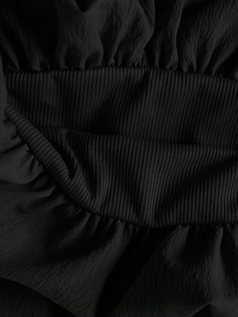 Grouss Gréisst Damen U-Ausschnëtt Sexy Kleed Hierscht a Wanter Héich Taille A-Linn Schnürsenkel Slim Fit Kuerzrock fir Fraen_voghion.com