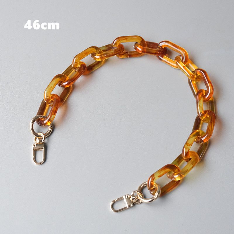 Fashion Beige Amber Transparent Acrylic Resin Thick Chain Shoulder Strap Women's Bag Accessories_voghion.com