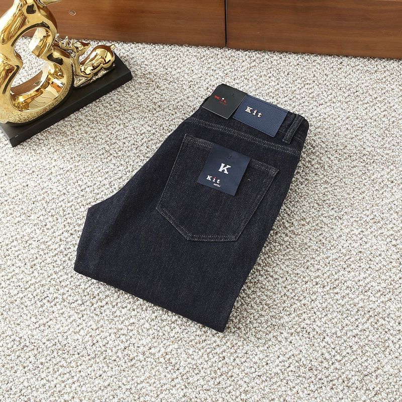 Red Label KIT High-Quality European Brand Men's Jeans Autumn Winter New Cotton Daily Commuting Versatile Slim Straight_voghion.com