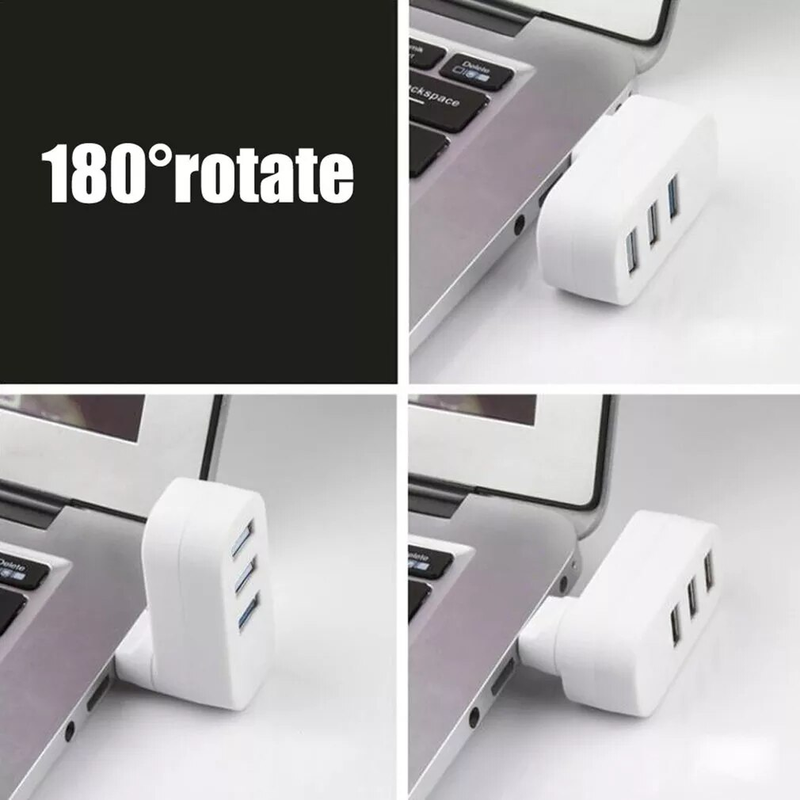 Hub 3.0 Adapter Rotate High Speed U Disk Reader Splitter 3 Ports USB 2.0 for Xiaomi book Pro Laptop PC_voghion.com