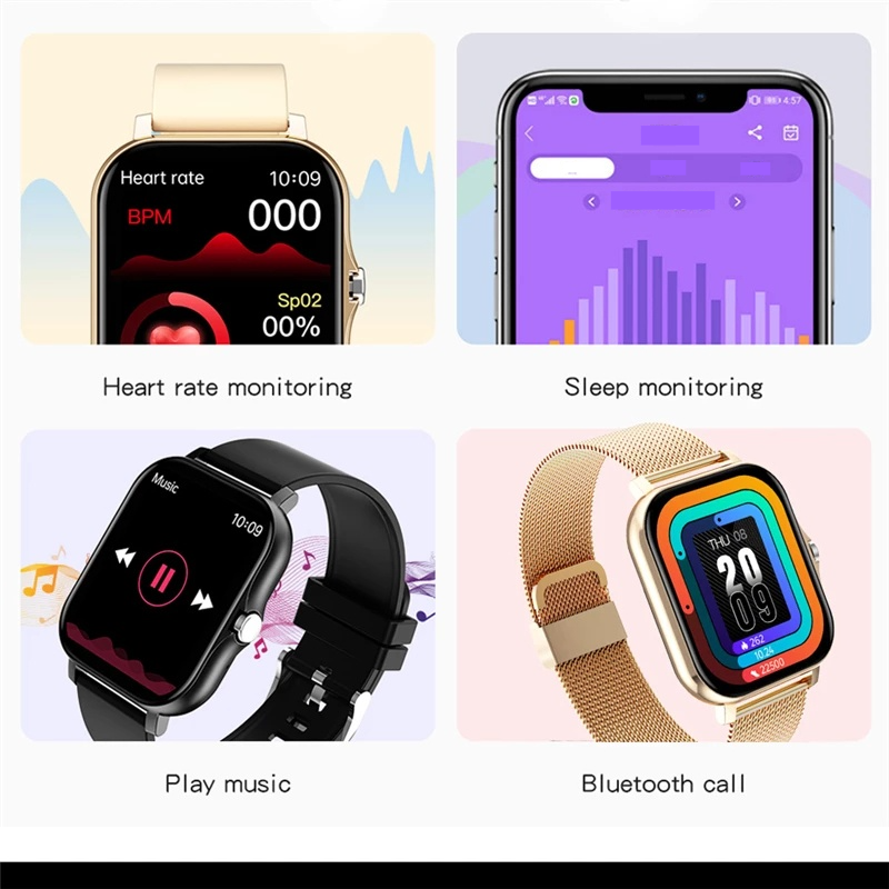LIGE Nieuw Horloge Heren 1.69" Kleurenscherm Full Touch Fiess Tracker Bluetooth Bellen Smartwatch_voghion.com