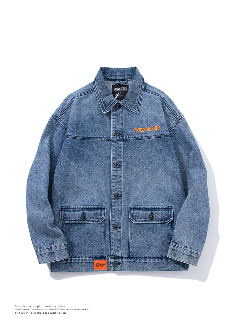 Lässige, dreidimensionale, aufgesetzte Tasche für den Winter, einreihige, jugendliche, gewöhnliche, graue, lockere Jacke aus Baumwolle für den Winter_voghion.com