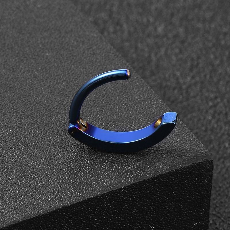 Bauchnabelpiercing aus Edelstahl mit Clicker für Frauen, umgekehrt gebogen, Nabel-Barbell, Körperschmuck_voghion.com