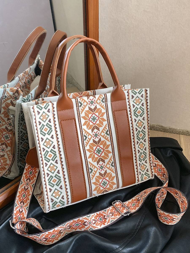 Γυναικεία τσάντα tote σε στυλ boho, ρετρό, ποπ, γυναικεία τσάντα ώμου_voghion.com
