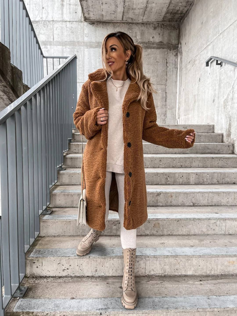 Vrouwen Trenchcoat Pluche Dikke Overjas Herfst Winter Enkelrijs Teddy Jas Lange Stijl Buitenkleding Streetwear_voghion.com