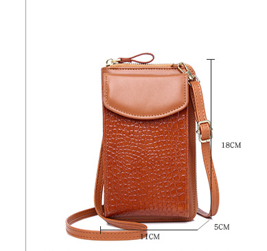 Handytasche Damen Multifunktionale Umhängetasche Vertikale Tasche Abdeckung Mini One-Shoulder Krokodil Münzbörse_voghion.com