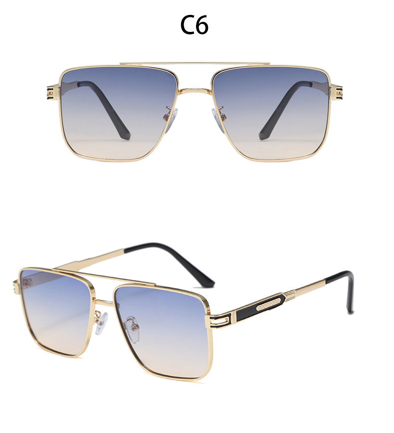 Men's Sunglasses Of High End Ins Metal Square Sunglasses For Women, Fashionable Large Frame, Slimming And Anti Ultraviolet Sunglasses_voghion.com