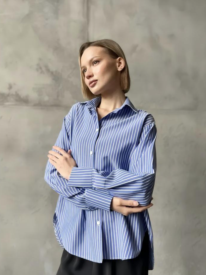 Women's Clothing New Loose Large Size Striped Women's Shirt Work Shirt Casual Long Sleeved Shirt_voghion.com
