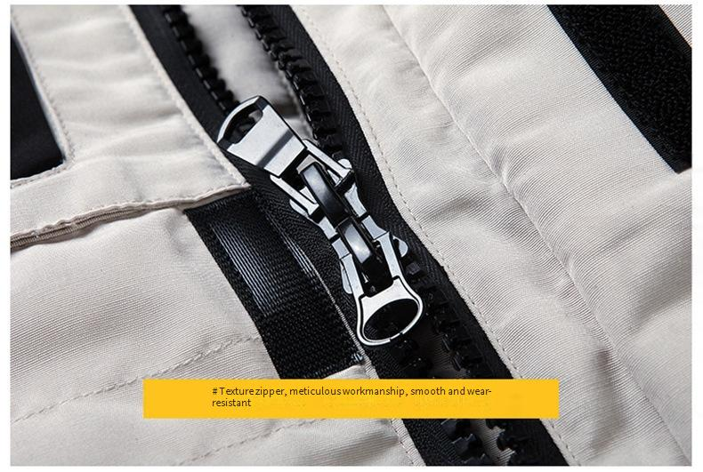 Unisex Faux Fur Trim Parka – Workwear Jacket With Detachable Hood & 300FP Duck Down (S-3XL, Windproof, Black/Beige/Burgundy)_voghion.com