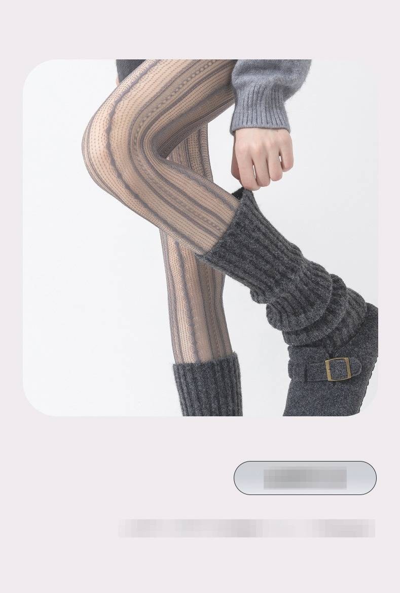Gestrickte Socken für Damen im Herbst und Winter, neue warme Mittelrohr-Stapelsocken im japanischen College-Stil, weiße Beinwärmer, Zhuji-Socken_voghion.com