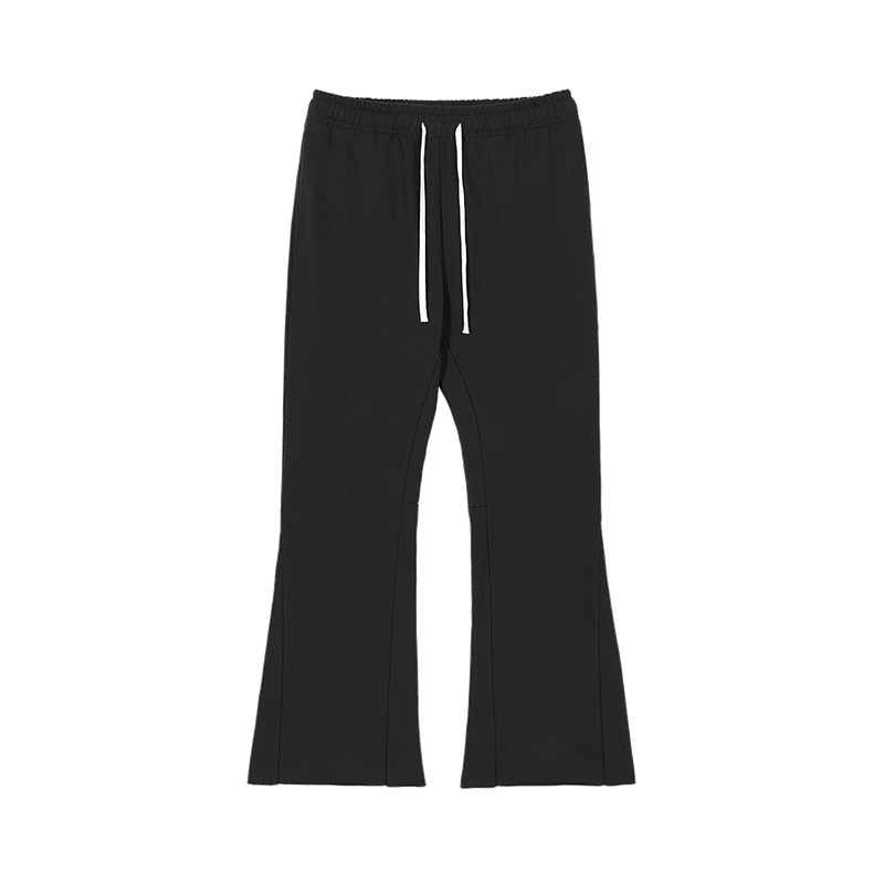 Cotton Flared Jogger Pants For Men – Relaxed Fit Mid-Rise Streetwear Sweatpants With Raw Hem & Drawstring (S-XXL, 100% Cotton, Light Stretch)_voghion.com