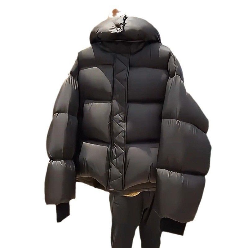 Damenbekleidung Winter Kurze Pufferjacke Mit Kapuze, Verdickter Lockerer Schnitt Modemantel Für Freizeit Und Pendeln_voghion.com