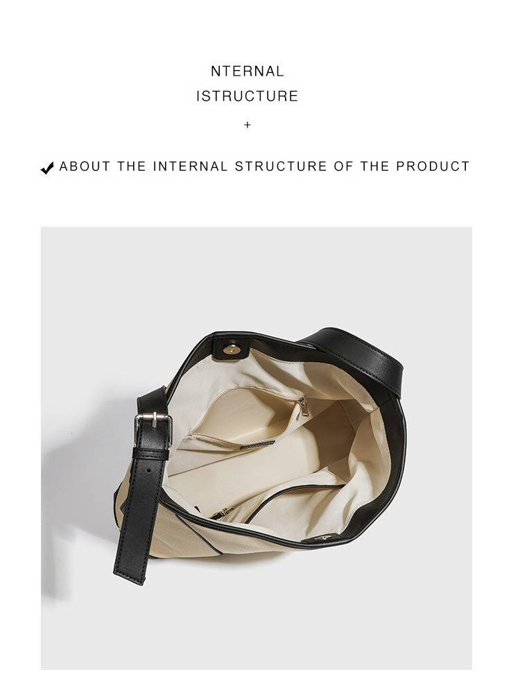 Trendy Shoulder Tote Bag For Women - Casual Canvas Crossbody Hobo Bag With Magnetic Closure, Spacious Interior & Stylish Stitching Details_voghion.com