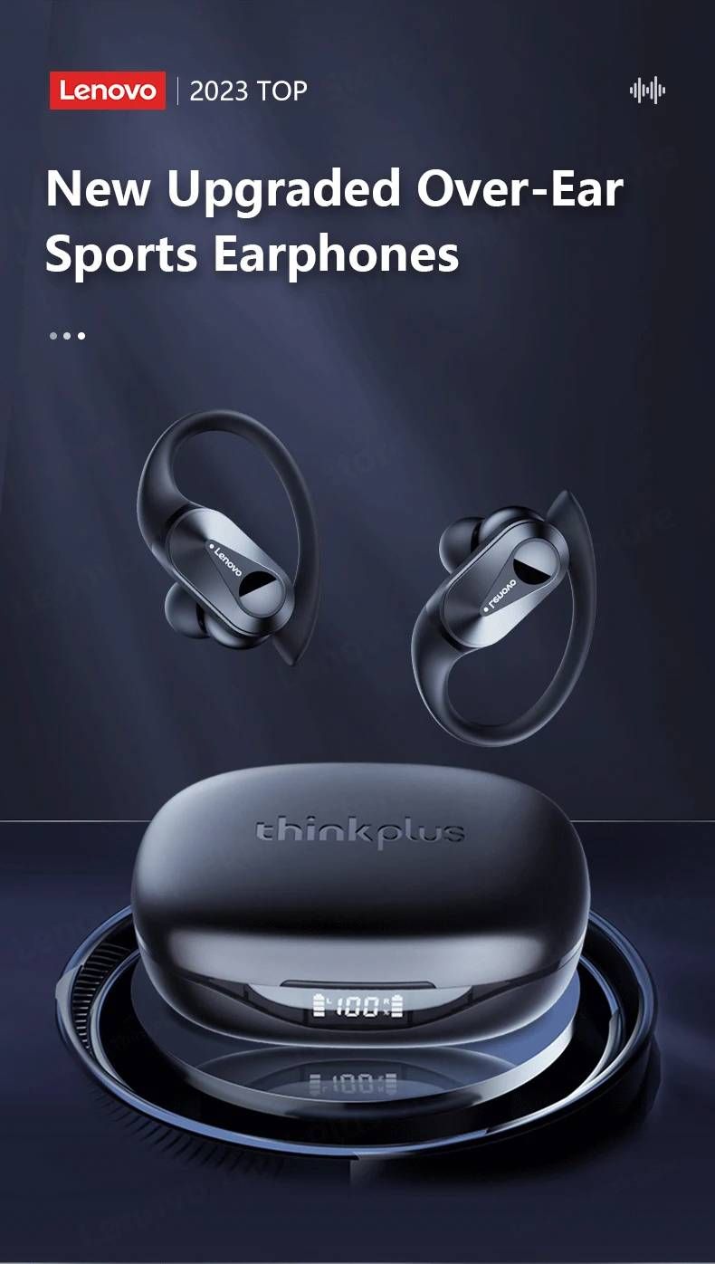 Original Lenovo LP75 Sports Wireless Earphones With Mics,Button Control, LED Power Display,Hifi Stereo Sound Bluetooth 5.3 TWS Headphones_voghion.com