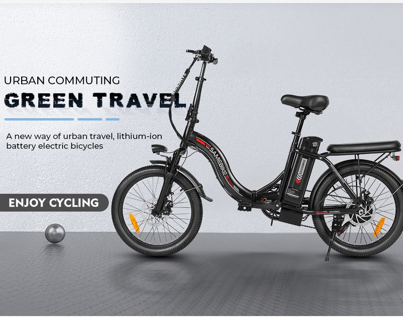SAMEBIKE Bicicletta elettrica pieghevole, bicicletta elettrica da 20'' per pendolari per adulti, autonomia di 70 km e velocità di 25 km/h_voghion.com