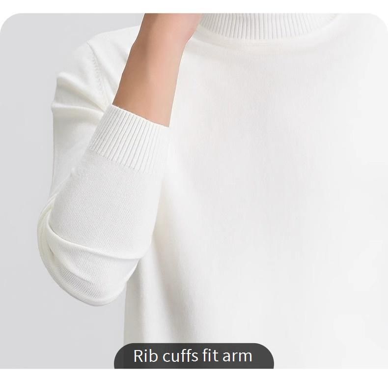 Unisex-Pullover mit hohem Kragen – weicher und atmungsaktiver Polyester-Strick, schmal geschnittener gerippter Saum, unverzichtbar für alle Jahreszeiten_voghion.com