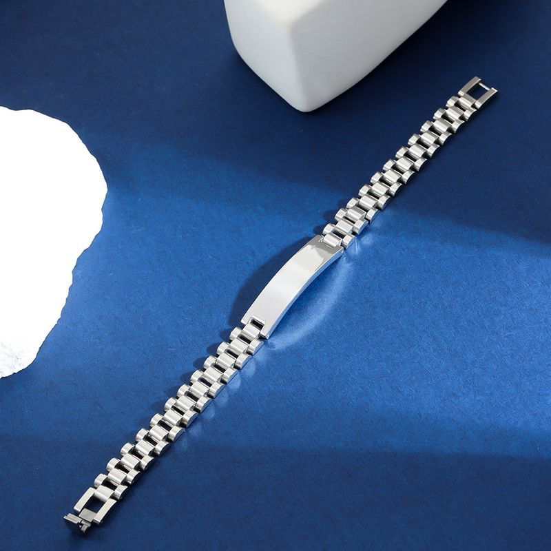 Catena in acciaio inossidabile con cinturino per orologio con marchio inciso curvo_voghion.com