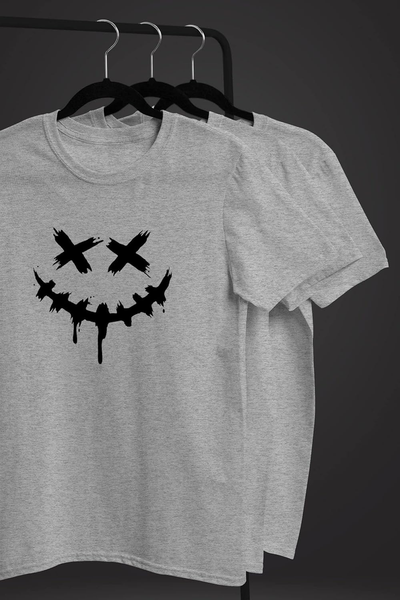 Men's T Shirt Printed Techwear Fashion Street Style Smiling Face Smile Trend Print_voghion.com