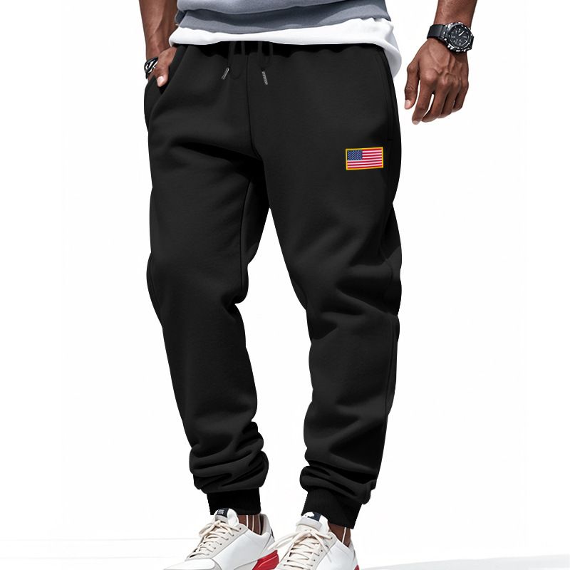 Calça de moletom masculina folgada, estilo americano, estilo casual, simples, com cordão, para o Dia da Independência, da Cross Border Independent Station, primavera e outono_voghion.com