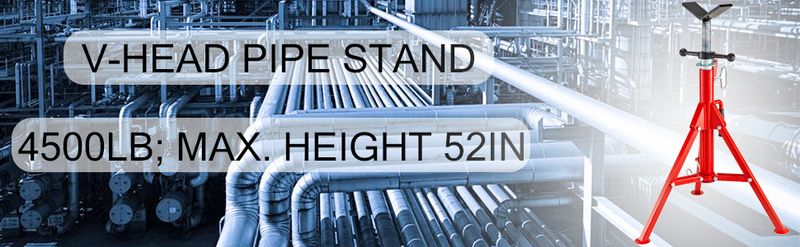 VEVOR V Head Pipe Stand Adjustable Height 28-52 Inch, Pipe Jack Stands 2500 LB. Capacity,Folding Portable Pipe Stands 1/2 to 12 Inch Pipe Supporting,S_voghion.com