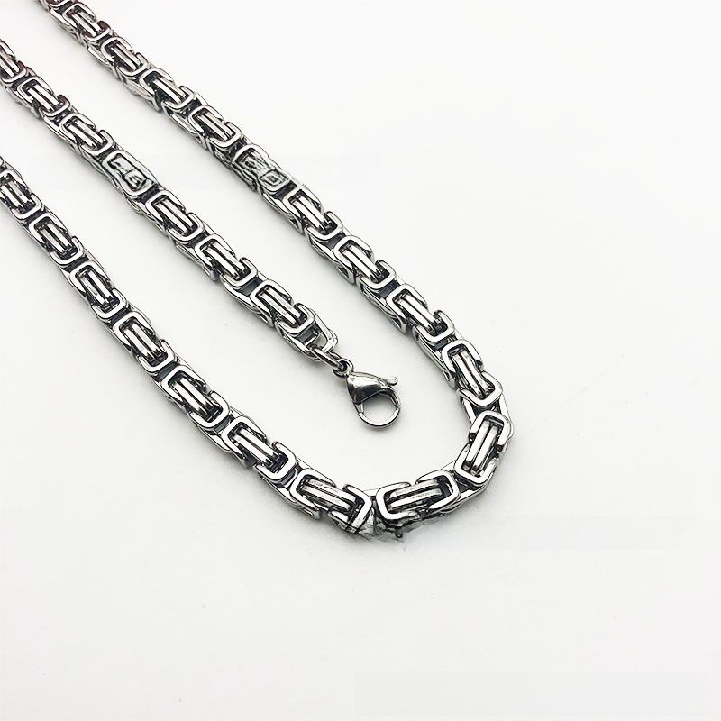 Collier byzantin en acier titane, chaîne King, en forme d'empereur, en acier inoxydable, fait à la main, pour homme, bijoux électro_voghion.com