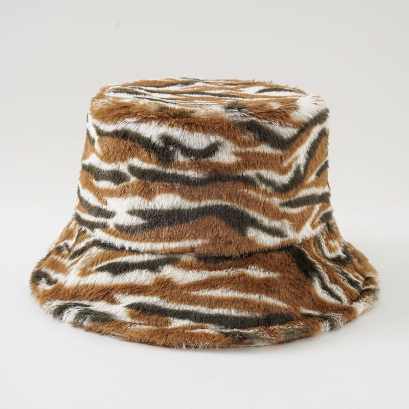 2022 autunno e inverno nuovo cappello da pescatore caldo in peluche a righe alla moda da donna con bacino spesso tendenza moda_voghion.com