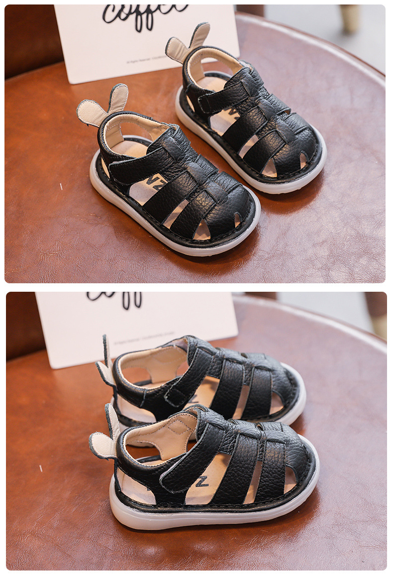 Sandalen, Treasure New Baby-Wanderschuhe für Herren mit weicher Sohle, Alter 0–1–3, atmungsaktive Sommerschuhe für Mädchen aus echtem Leder 2_voghion.com