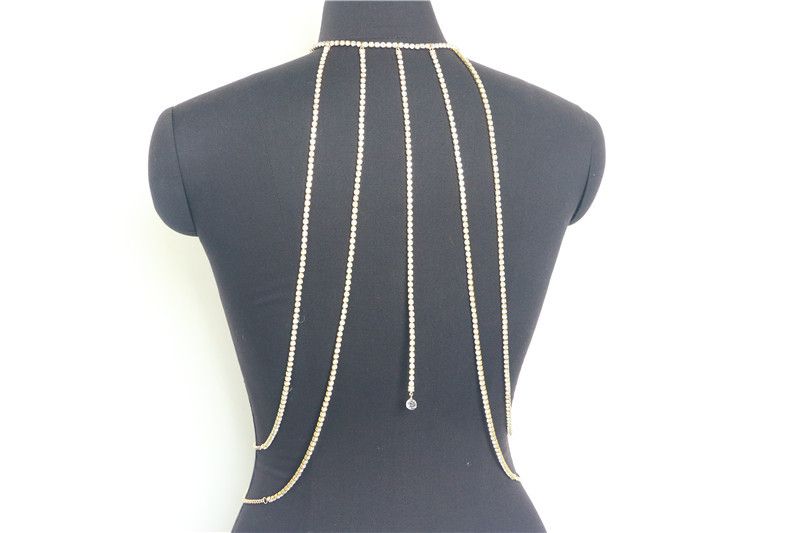 YL2296 Europäische und amerikanische Körperkette, Mode, wilder Strass, einreihige Diamantkette, Metallkette, Kombination, Körperkette, Rückendekoration_voghion.com