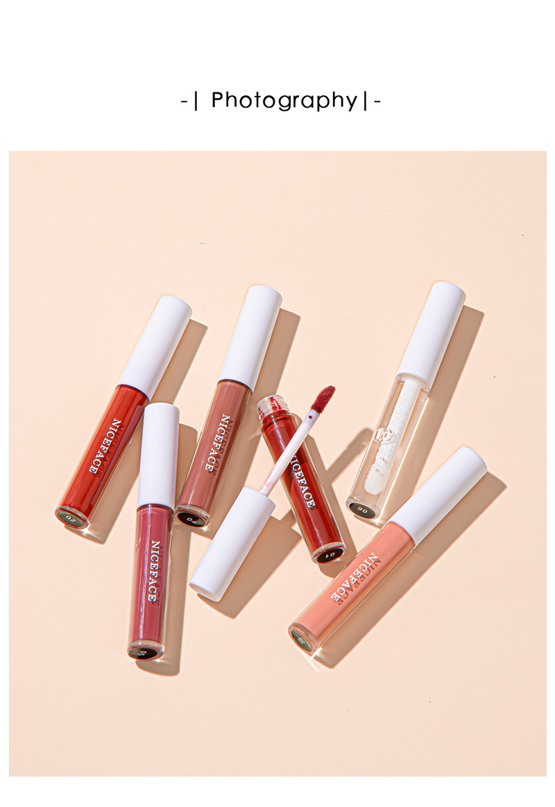Carina Niceface – mattes, antihaftbeschichtetes Cup-Set mit Lipgloss mit verstärkender flüssiger Textur_voghion.com