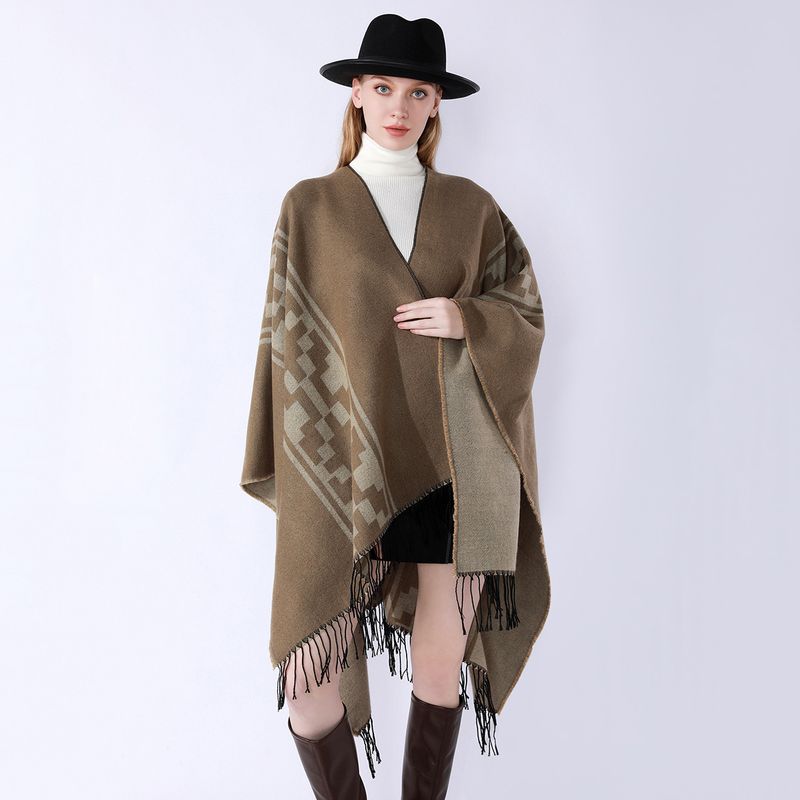 Neie Reesmantel fir Männer a Fraen mat engem Gefill vu Luxus, modeschen Schal, äusseren Dekoratioun, waarme Quastemantel fir Fraen_voghion.com