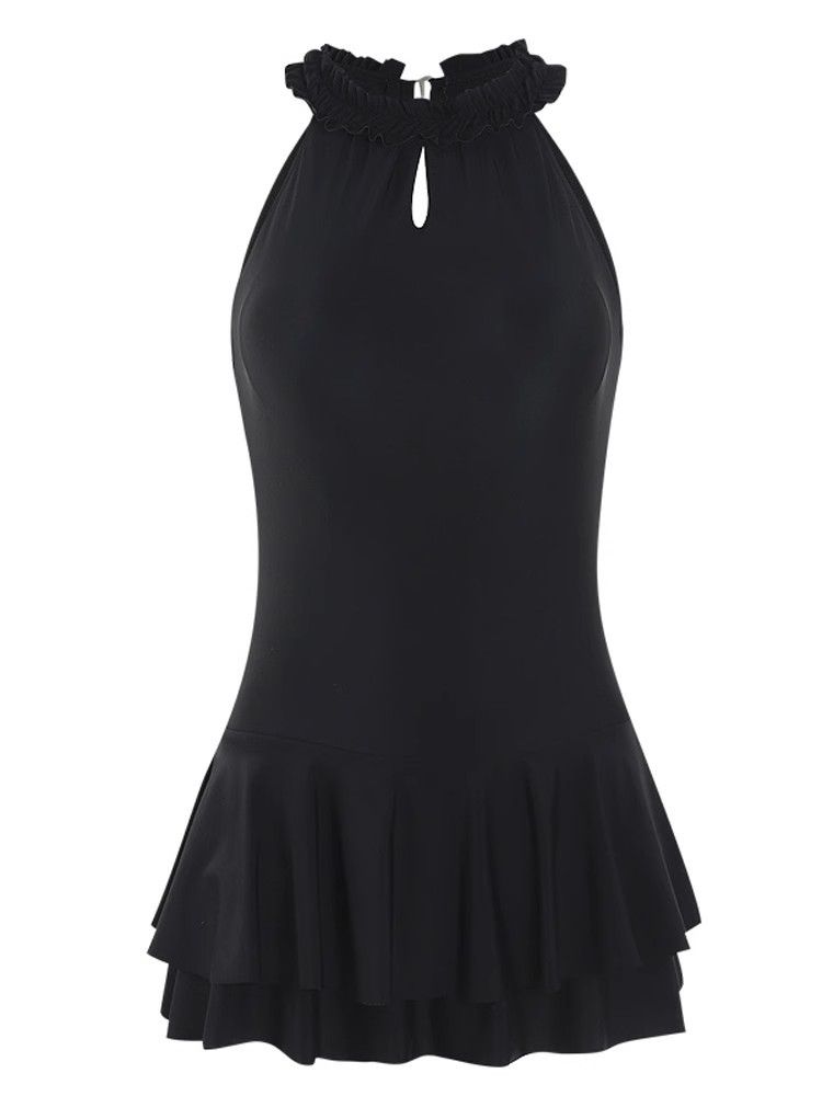 Women's New One-Piece Swimsuit Korean Pure Desire Ins Style Skirt Cover Belly Slimming High-End Backless Hot Spring_voghion.com