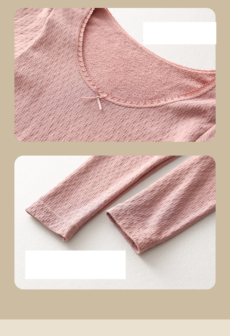 Sömlös sjöjungfru termounderkläder set tight sömlös rund hals långa Johns leggings_voghion.com
