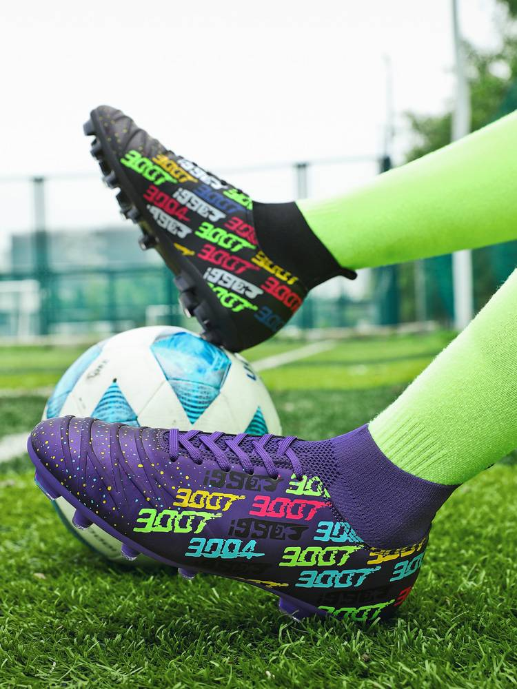 Fußballschuhe High Top Training Jugend Fußballschuhe Kinder Fußballschuhe Schwarz_voghion.com
