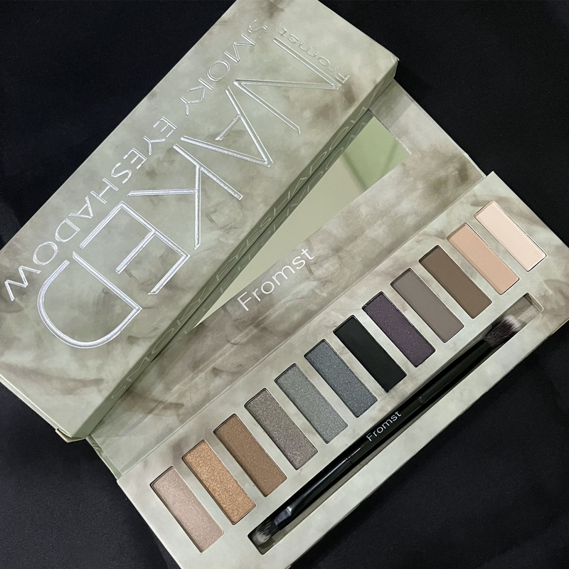 12 farver Smoky øjenskyggebakke Perlemat grundfarve ins Eyeshadow_voghion.com