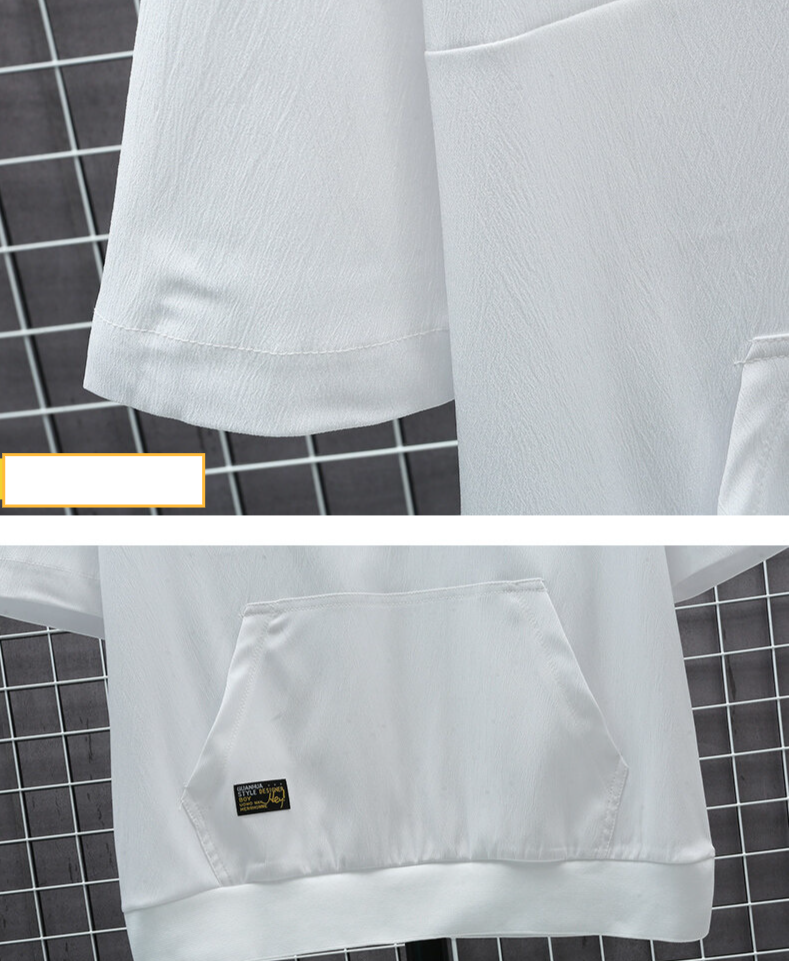 Men's Clothing Men's 2024 summer thin t shirt men's sports hooded short sleeved T shirt summer wear half sleeved tops_voghion.com