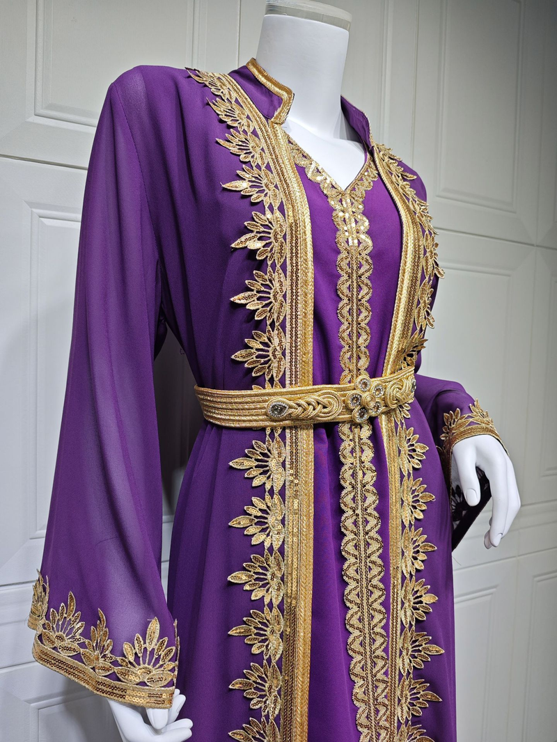 Abito con vita morbida da donna, completo due pezzi Abaya_voghion.com