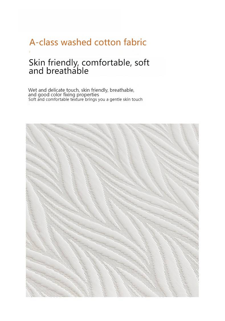 Parure de drap-housse matelassée imperméable - Housse de matelas en coton lavé de classe A, antidérapante, anti-poussière et hypoallergénique (ensemble 3 pièces)_voghion.com