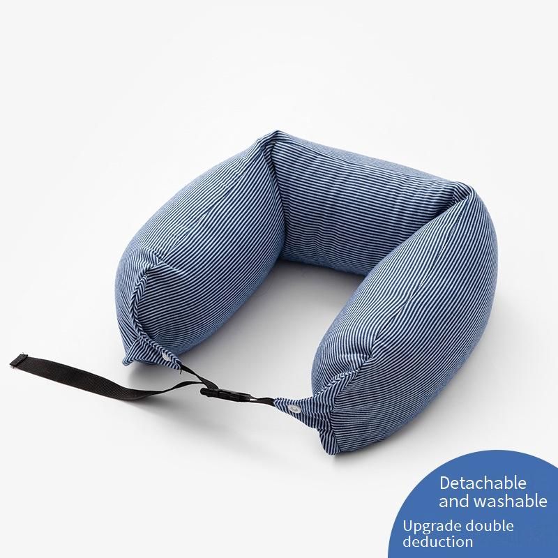 Almohada cervical en forma de U con tejido transpirable y estampados elegantes. Para viajes, oficina y hogar._voghion.com
