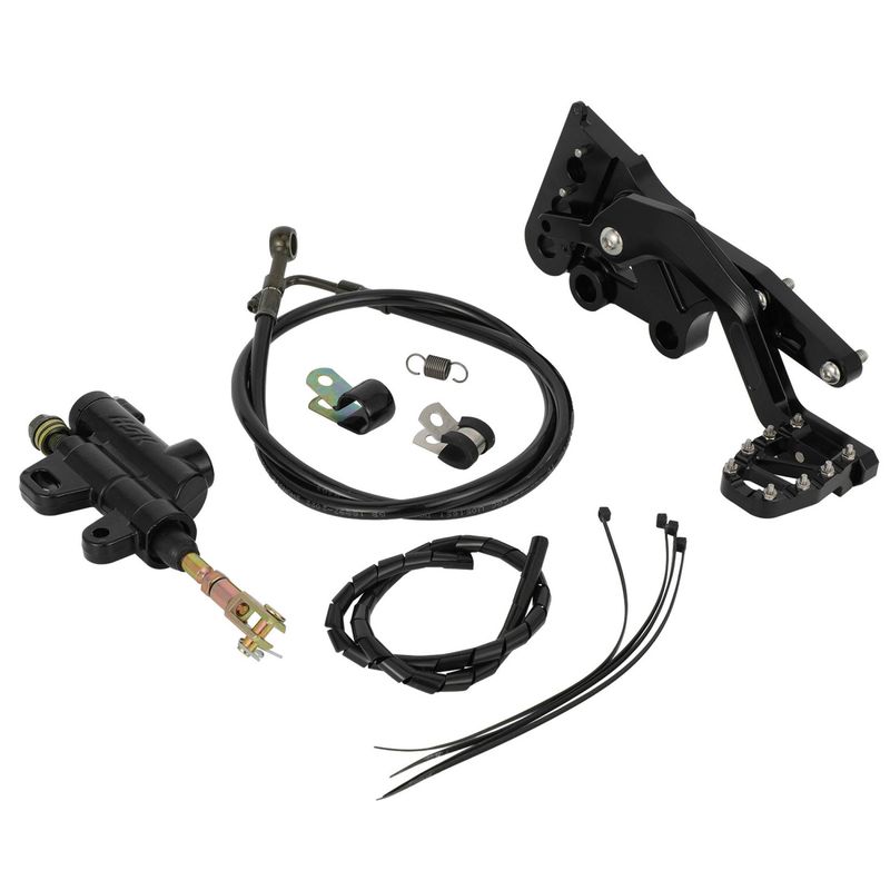 Kit de frein moto - Pédale et étrier de frein arrière pour vélos électriques, finition noire résistante, compatible avec la plupart des modèles (26,5 x 19 x 7,5 cm)_voghion.com