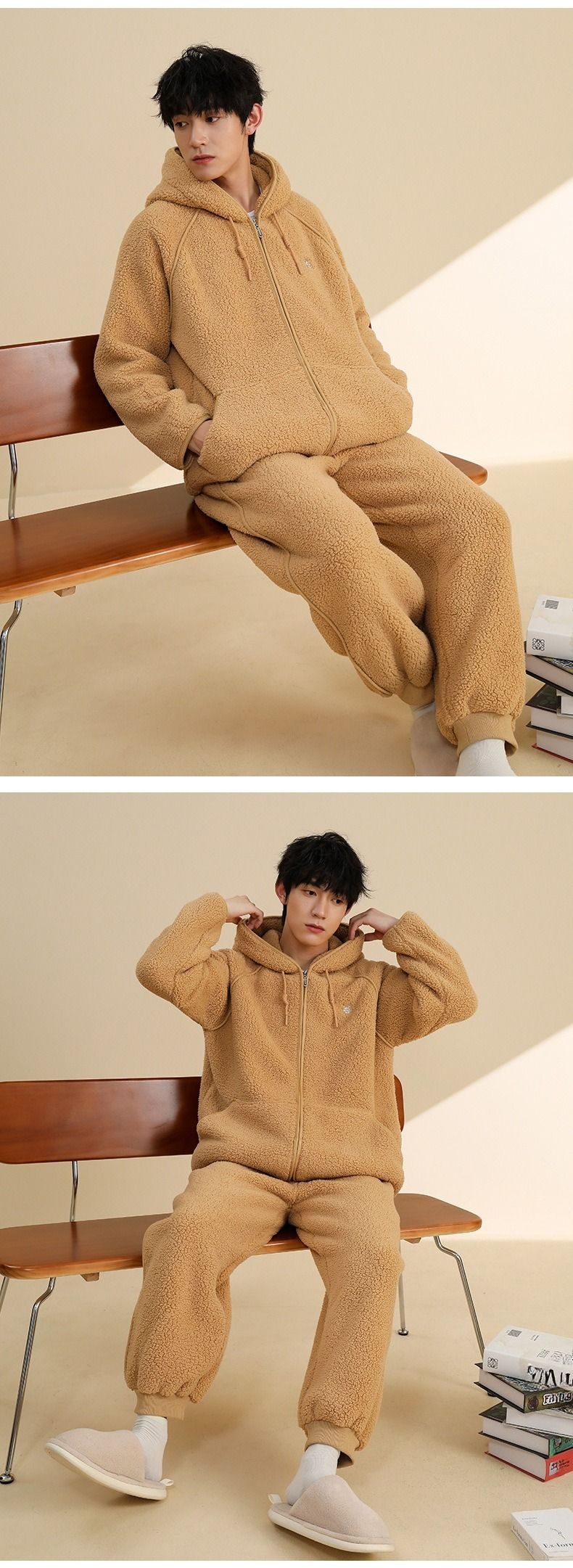 Winter New Sheep Cake Plush Thickened Autumn And Winter Collection For Men And Women Couples With Plush Thickened Pajama Set--Women's_voghion.com