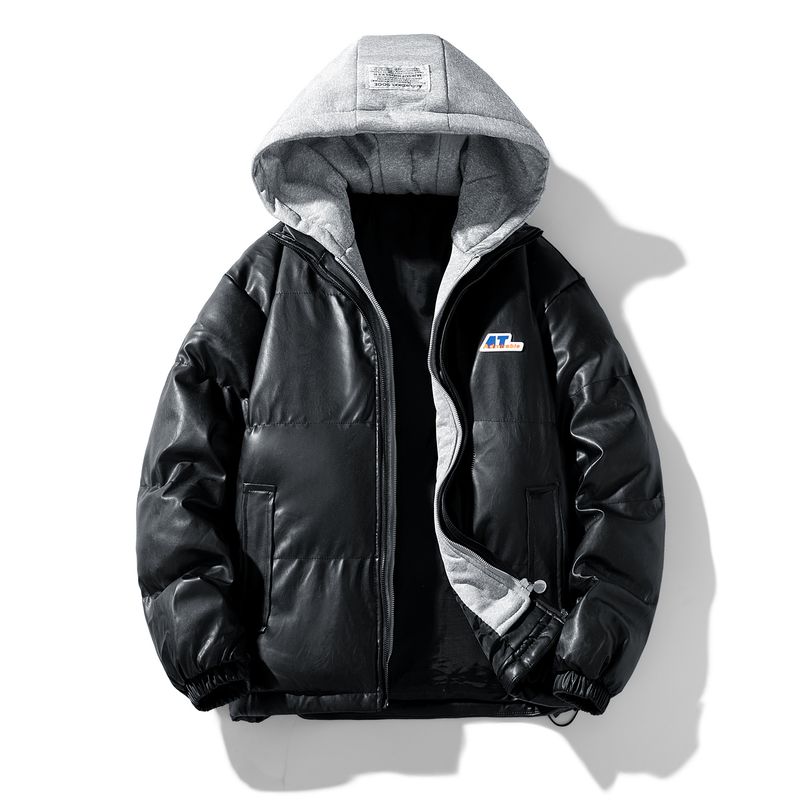 Abbigliamento da uomo Giacca invernale da uomo in similpelle spessa con fodera in pile e paillettes, piumino, stile due in uno_voghion.com