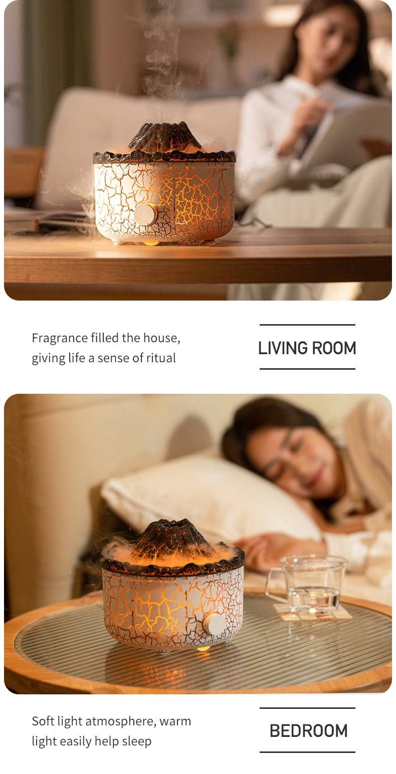 Flame & Jellyfish Aroma Diffuser – Ultrasonic Cool Mist Humidifier With 8H Timer, Sleep Aid & 36dB Quiet Operation For Bedroom/Office_voghion.com