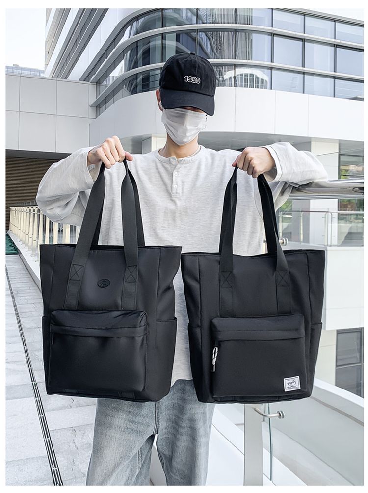 Canvas Handbag Commuter Male College Student Class Men's Shoulder Bag Women's Large Capacity Backpack Trendy_voghion.com